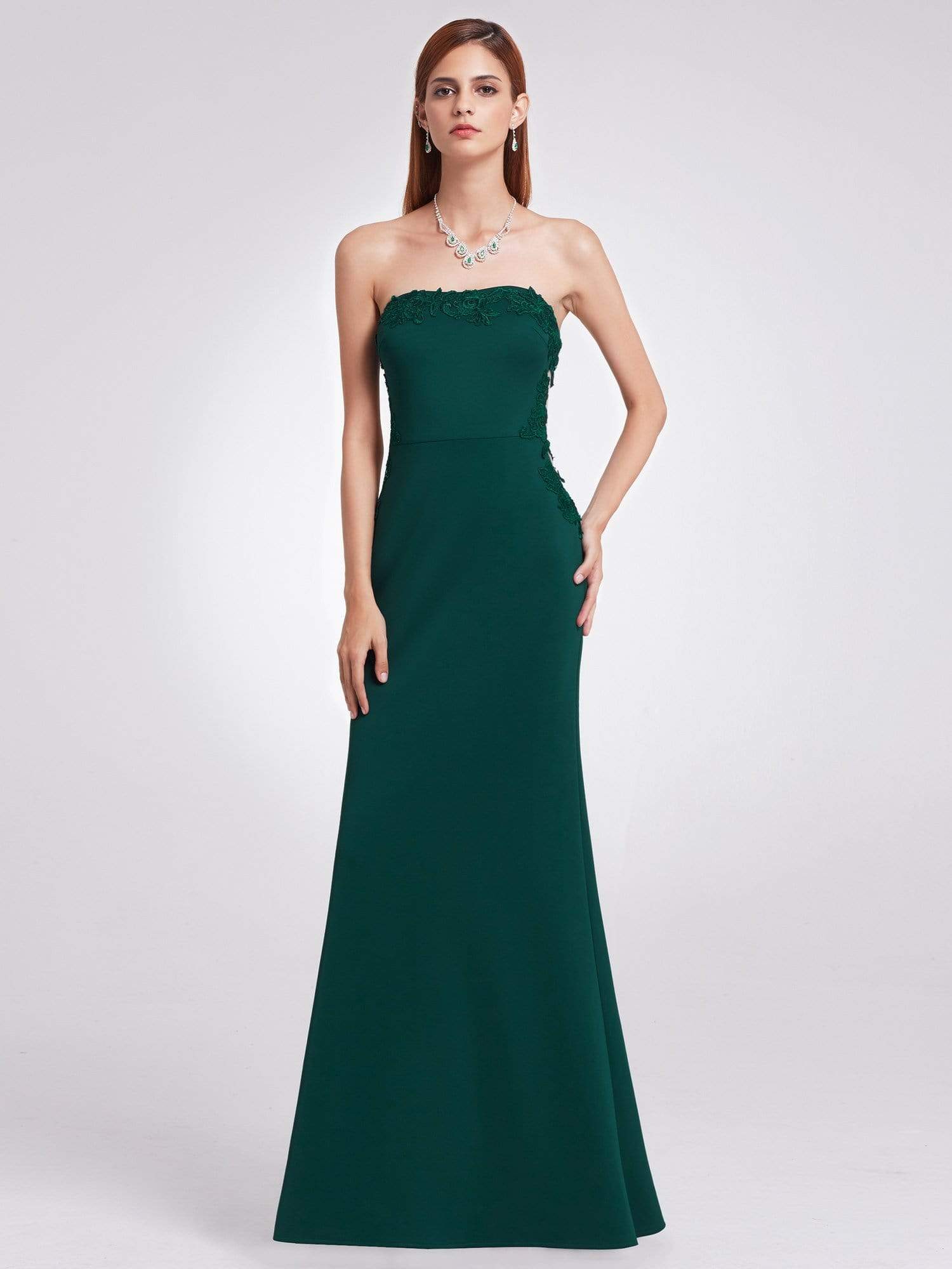 Color=Dark Green | Strapless Sexy Long Evening Gown-Dark Green 4 Color=Dark Green | Strapless Sexy Long Evening Gown-Dark Green 4