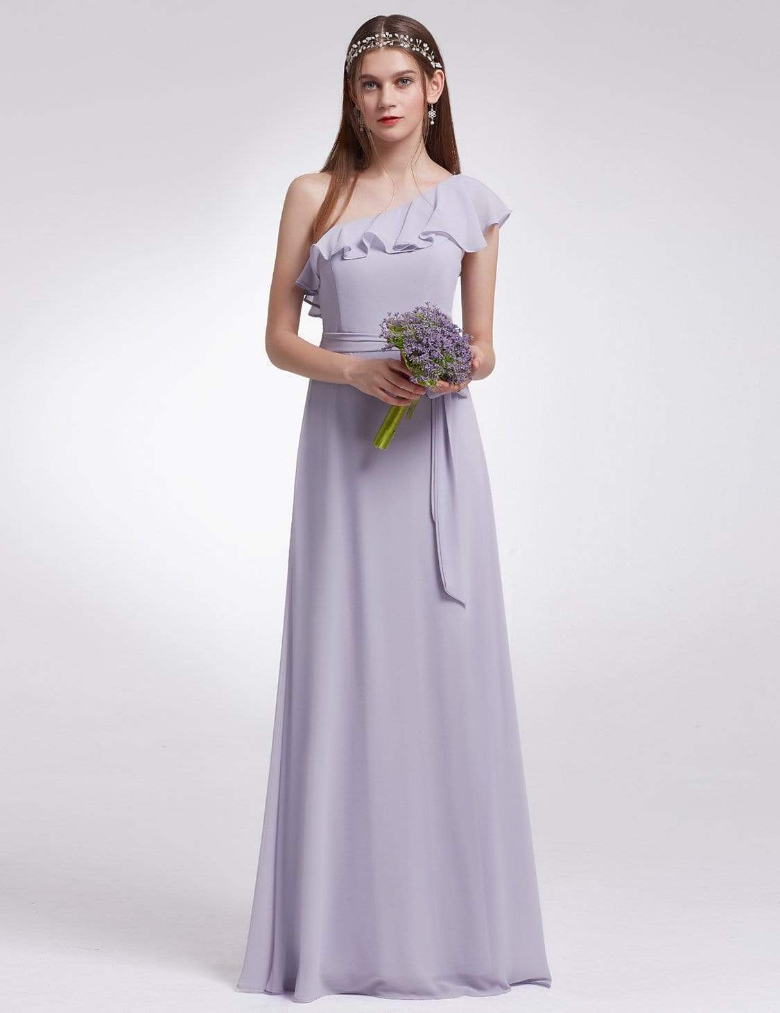 Color=Dark Lavender | One Shoulder Ruffles Long Bridesmaid Dress-Dark Lavender 1 Color=Dark Lavender | One Shoulder Ruffles Long Bridesmaid Dress-Dark Lavender 1