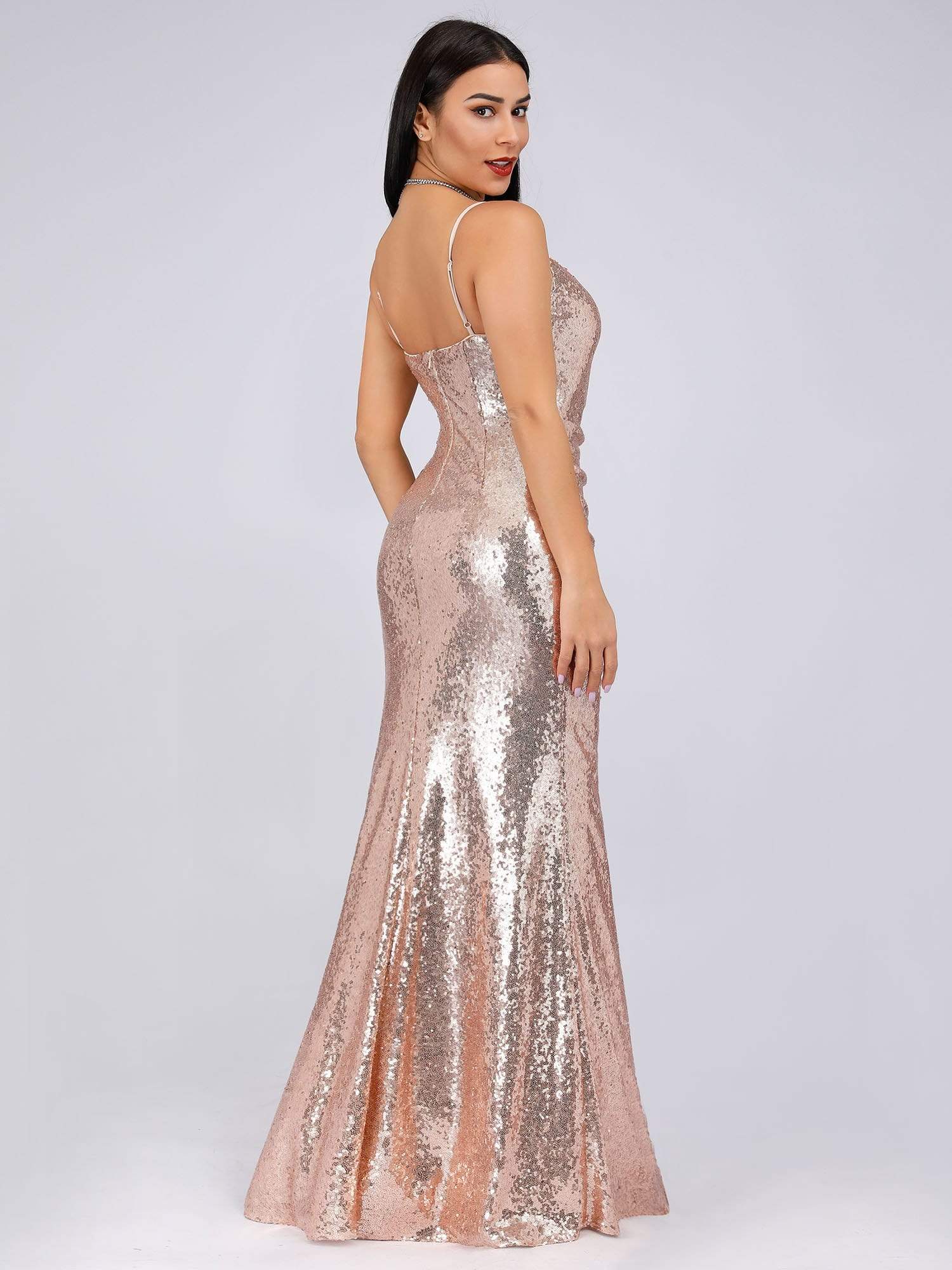 COLOR=Rose Gold | Sexy Sequin Evening Gown-Rose Gold 4 COLOR=Rose Gold | Sexy Sequin Evening Gown-Rose Gold 4