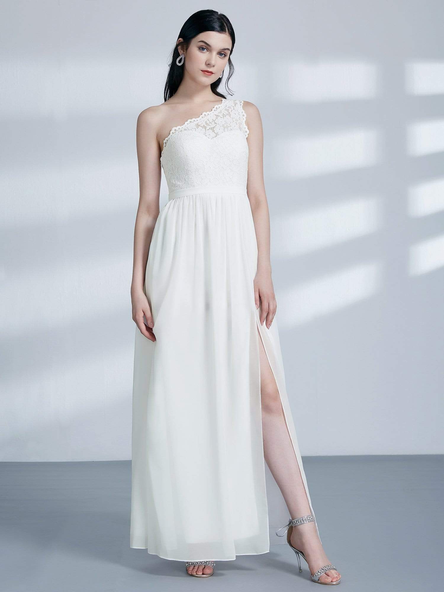 Color=Cream | Long One Shoulder Formal Party Dress-Cream 1 Color=Cream | Long One Shoulder Formal Party Dress-Cream 1