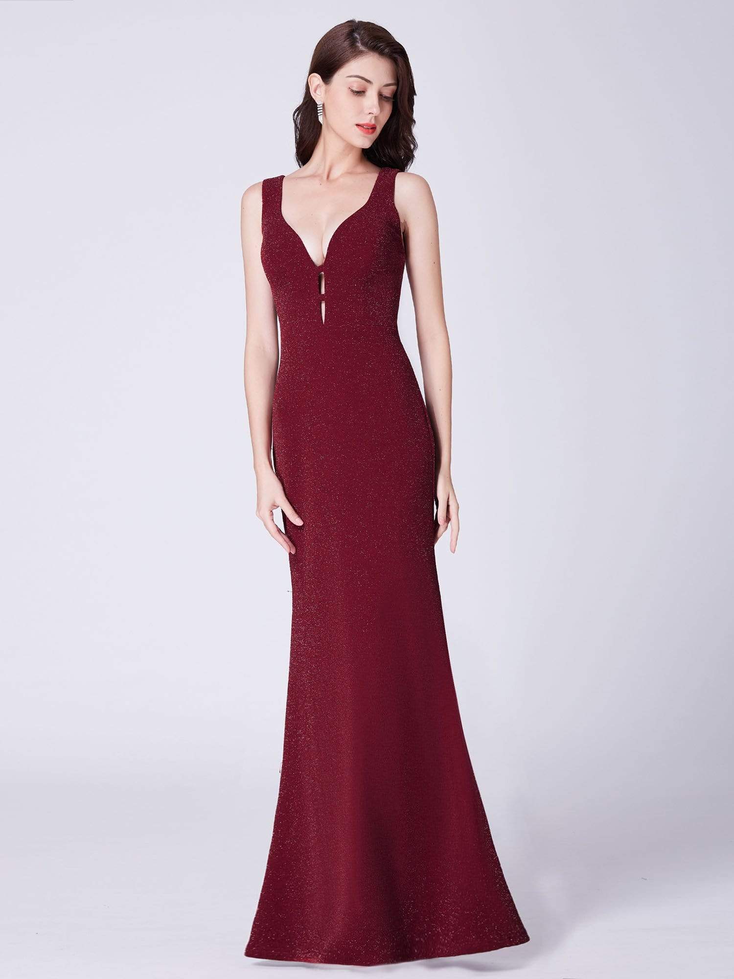 Color=Burgundy | Sexy Shimmery Long Evening Dress-Burgundy 5 Color=Burgundy | Sexy Shimmery Long Evening Dress-Burgundy 5
