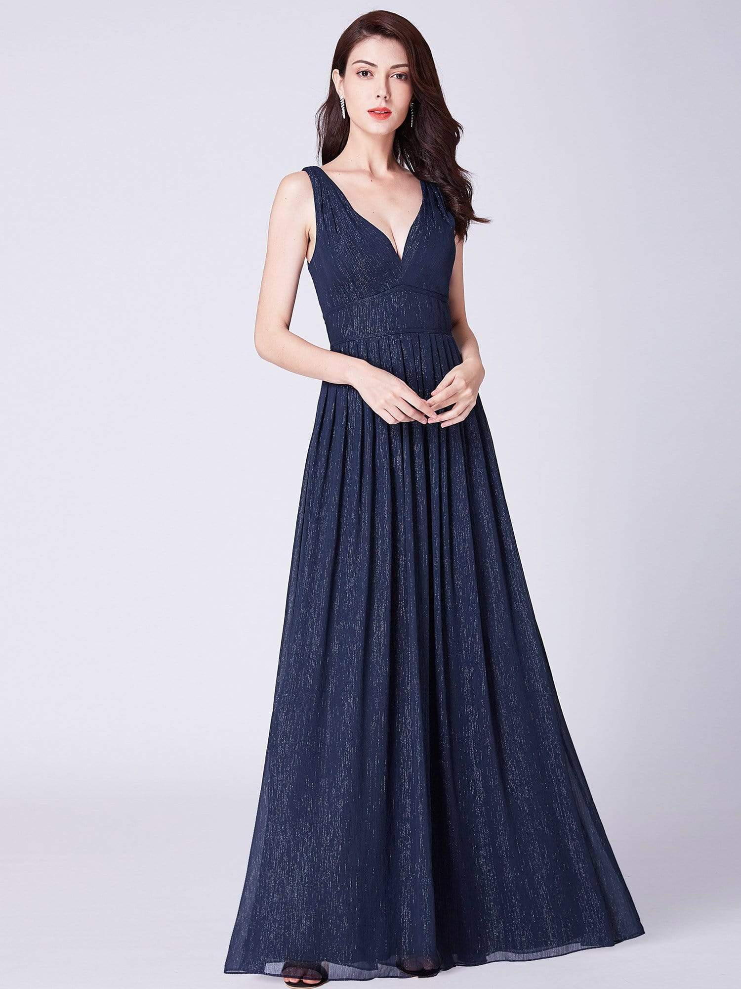 Color=Navy Blue | V Neck Long Formal Maxi Dress-Navy Blue 1 Color=Navy Blue | V Neck Long Formal Maxi Dress-Navy Blue 1