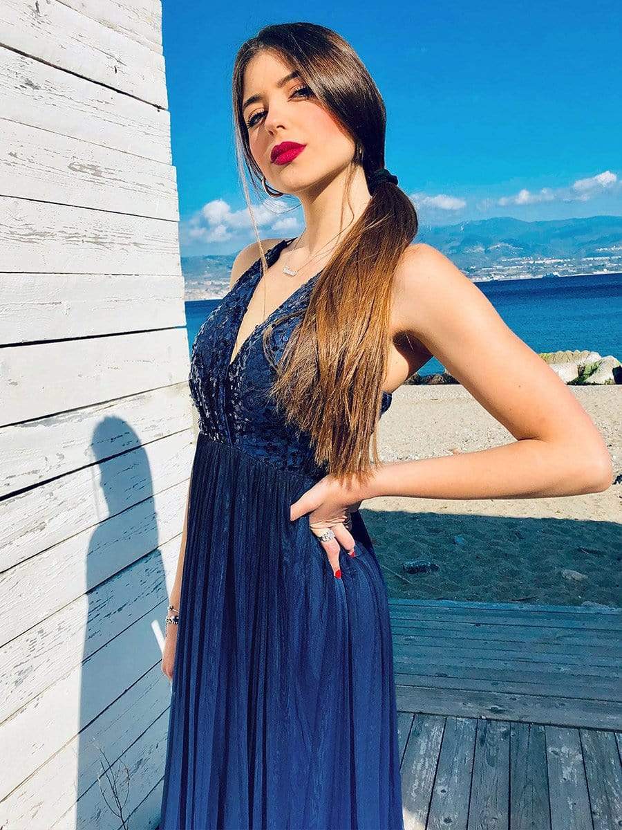 COLOR=Navy Blue | Long Ombre Prom Dress With Sequin Bust-Navy Blue 4 COLOR=Navy Blue | Long Ombre Prom Dress With Sequin Bust-Navy Blue 4