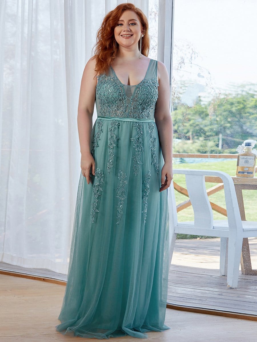 COLOR=Dusty Blue | Maxi Long Elegant Ethereal Plus Size Tulle Evening Dresses-Dusty Blue 1 COLOR=Dusty Blue | Maxi Long Elegant Ethereal Plus Size Tulle Evening Dresses-Dusty Blue 1