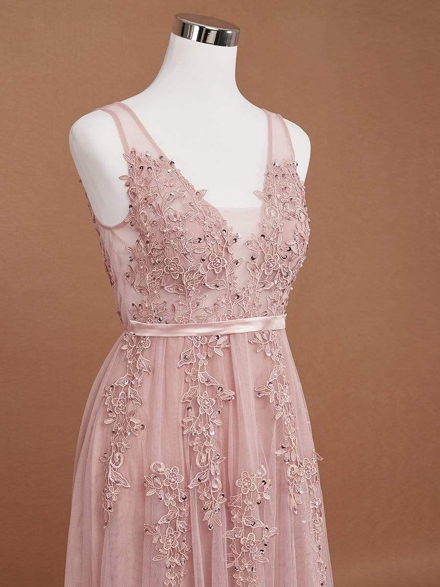 COLOR=Pink | Maxi Long Elegant Ethereal Tulle Evening Dresses-Pink 7 COLOR=Pink | Maxi Long Elegant Ethereal Tulle Evening Dresses-Pink 7