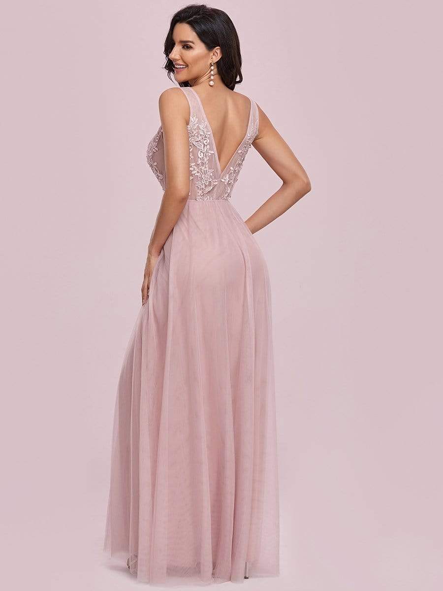 COLOR=Pink | Maxi Long Elegant Ethereal Tulle Evening Dresses-Pink 5 COLOR=Pink | Maxi Long Elegant Ethereal Tulle Evening Dresses-Pink 5