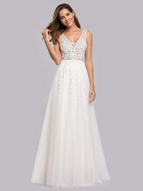 COLOR=White | Maxi Long Elegant Ethereal Tulle Evening Dresses-White 4