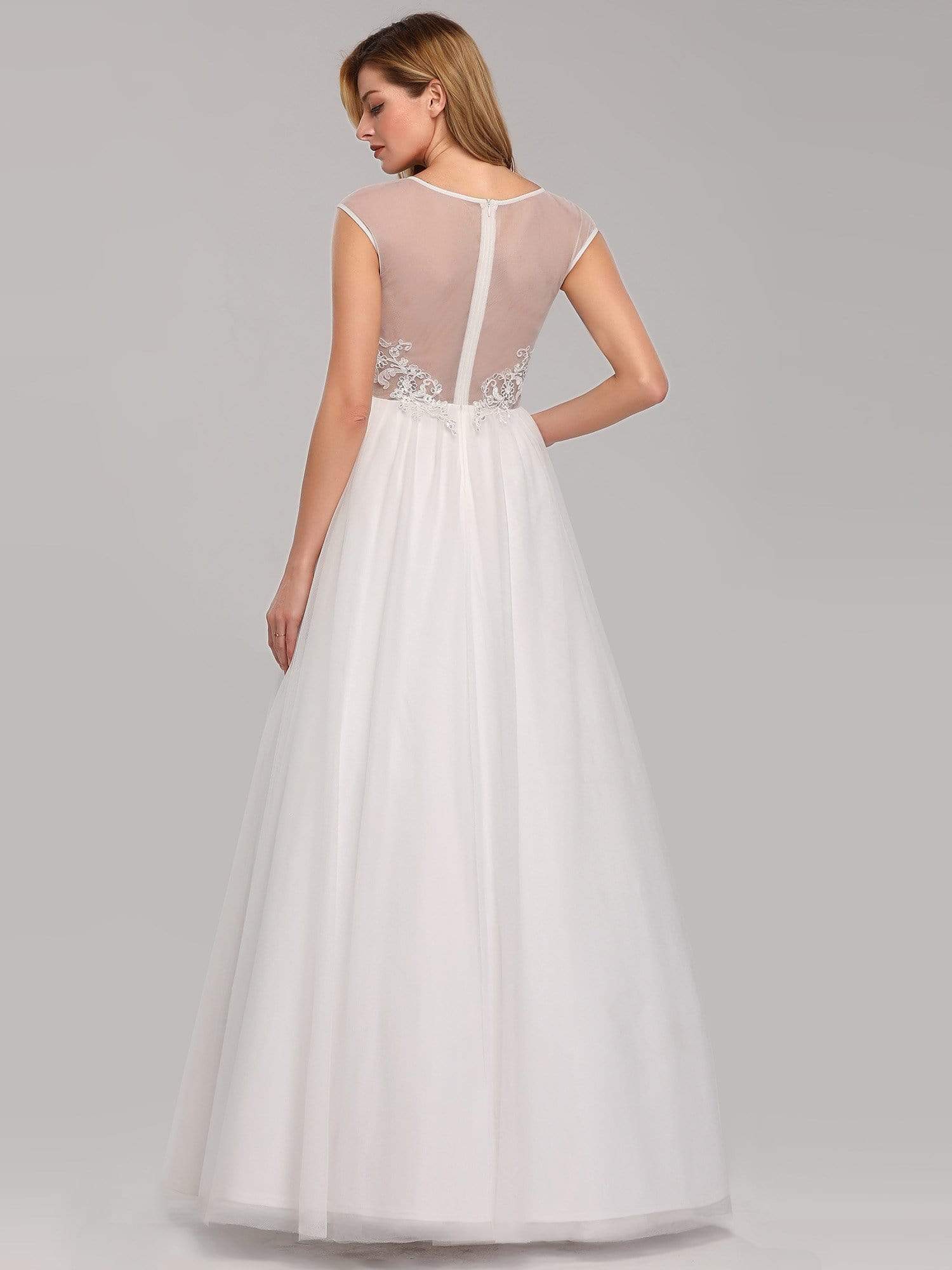 Color=Cream | Women'S A-Line Illusion V-Neck Evening Party Maxi Dress-Cream 2 Color=Cream | Women'S A-Line Illusion V-Neck Evening Party Maxi Dress-Cream 2