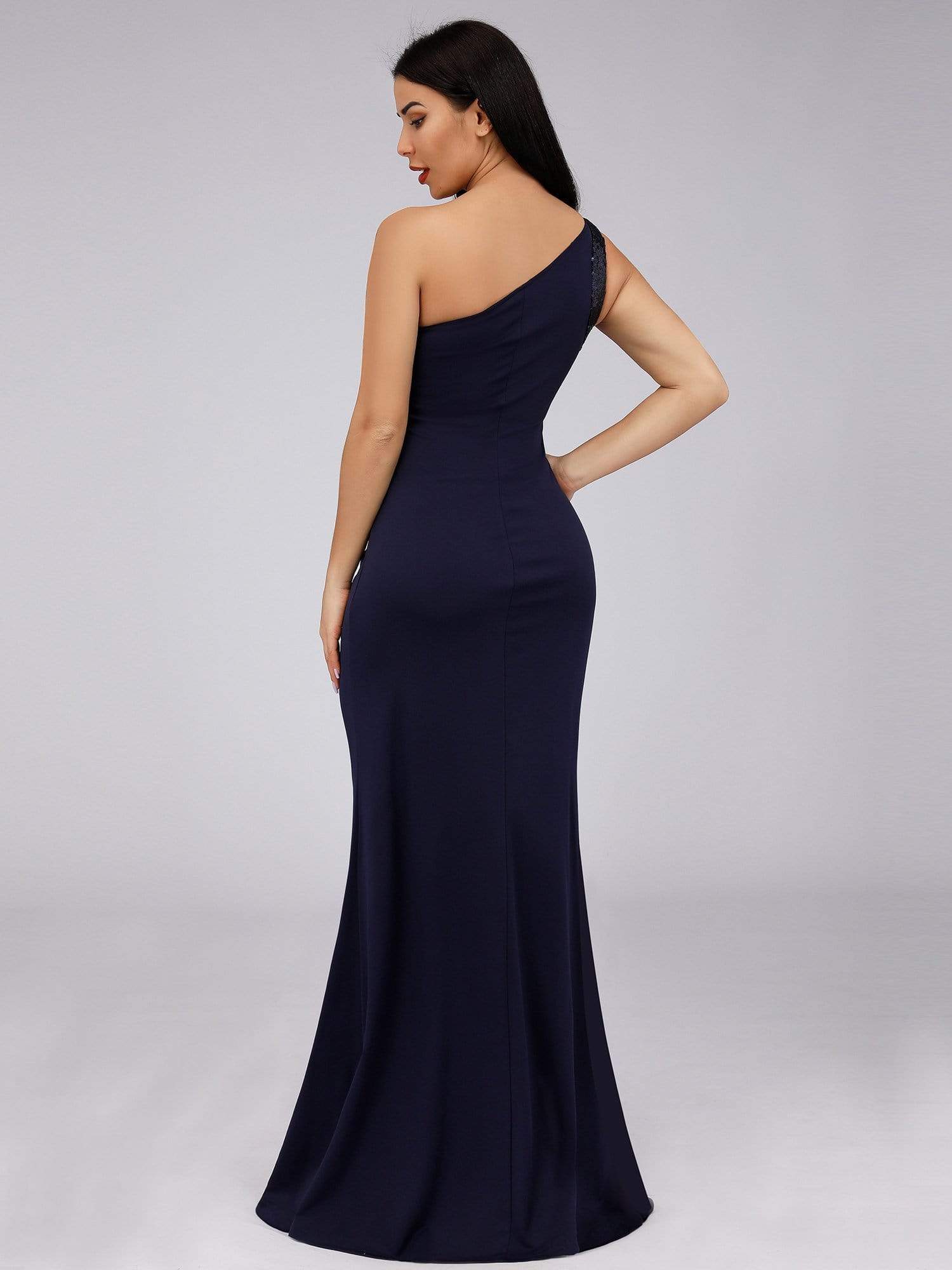 Color=Navy Blue | Women'S One Shoulder Side Split Sequin Dress Evening Dress-Navy Blue 5 Color=Navy Blue | Women'S One Shoulder Side Split Sequin Dress Evening Dress-Navy Blue 5
