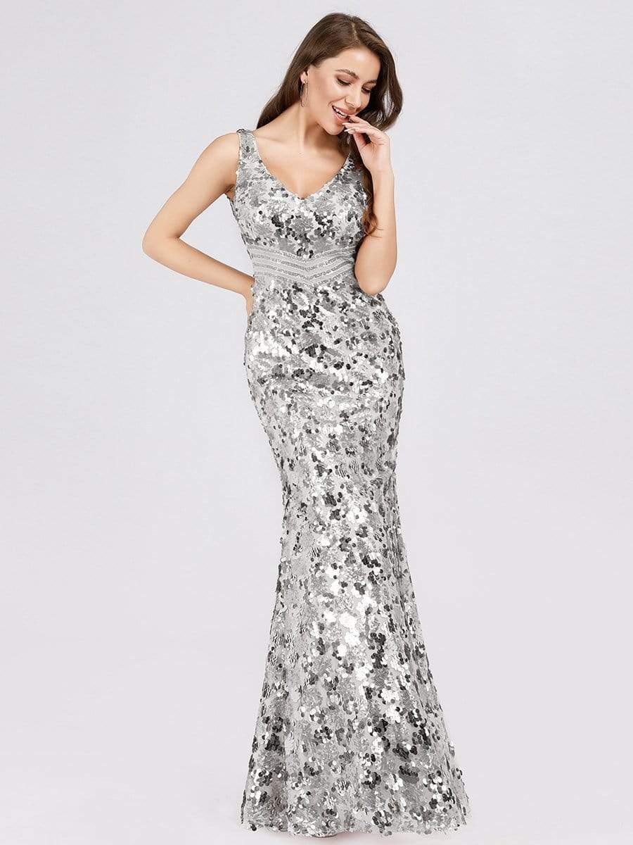 Color=Grey | Mermaid Sequin Dresses For Women-Grey 4 Color=Grey | Mermaid Sequin Dresses For Women-Grey 4
