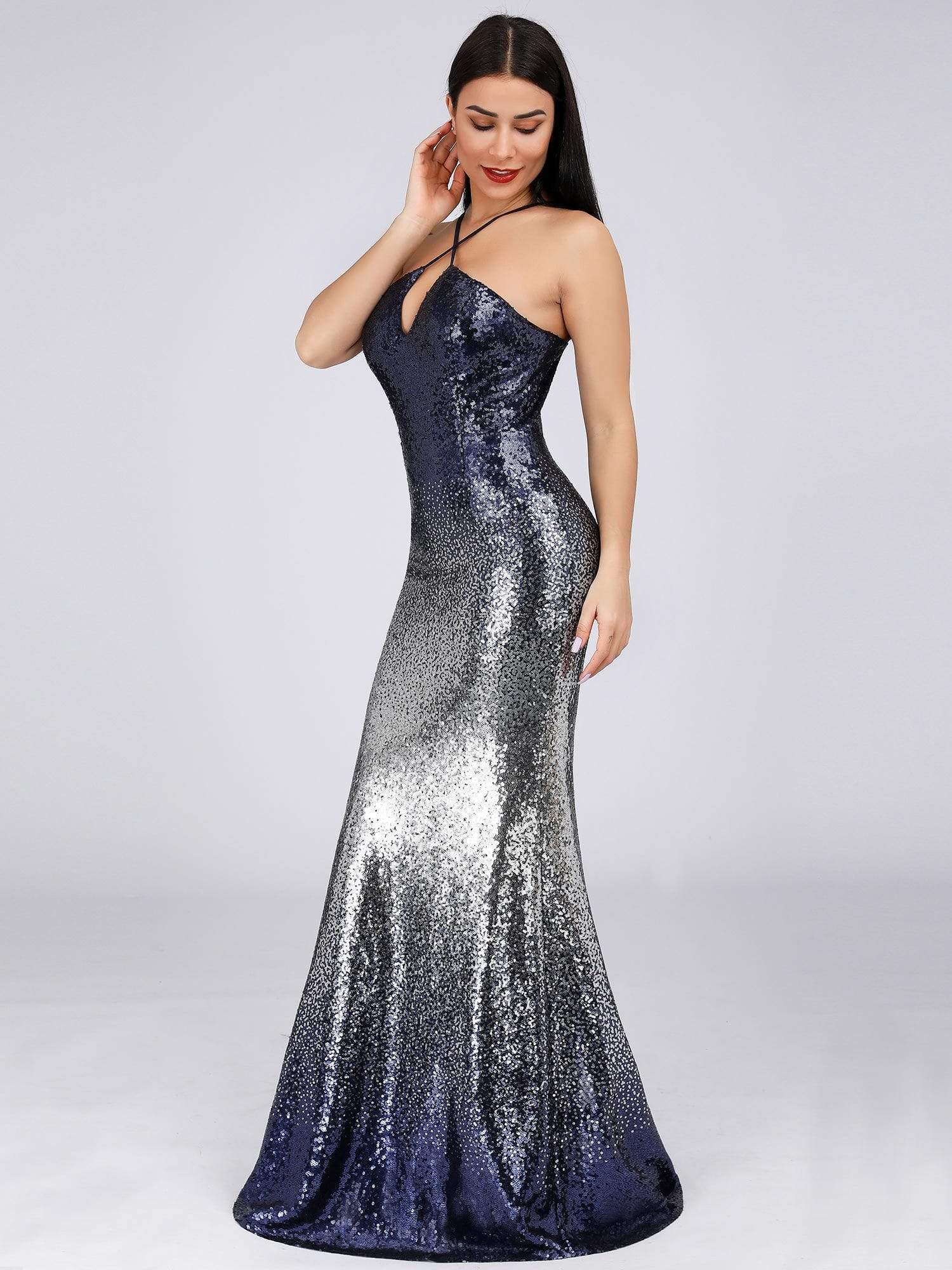 Color=Navy Blue | Women'S A-Line Empire Waist Evening Party Maxi Dress-Navy Blue 3 Color=Navy Blue | Women'S A-Line Empire Waist Evening Party Maxi Dress-Navy Blue 3
