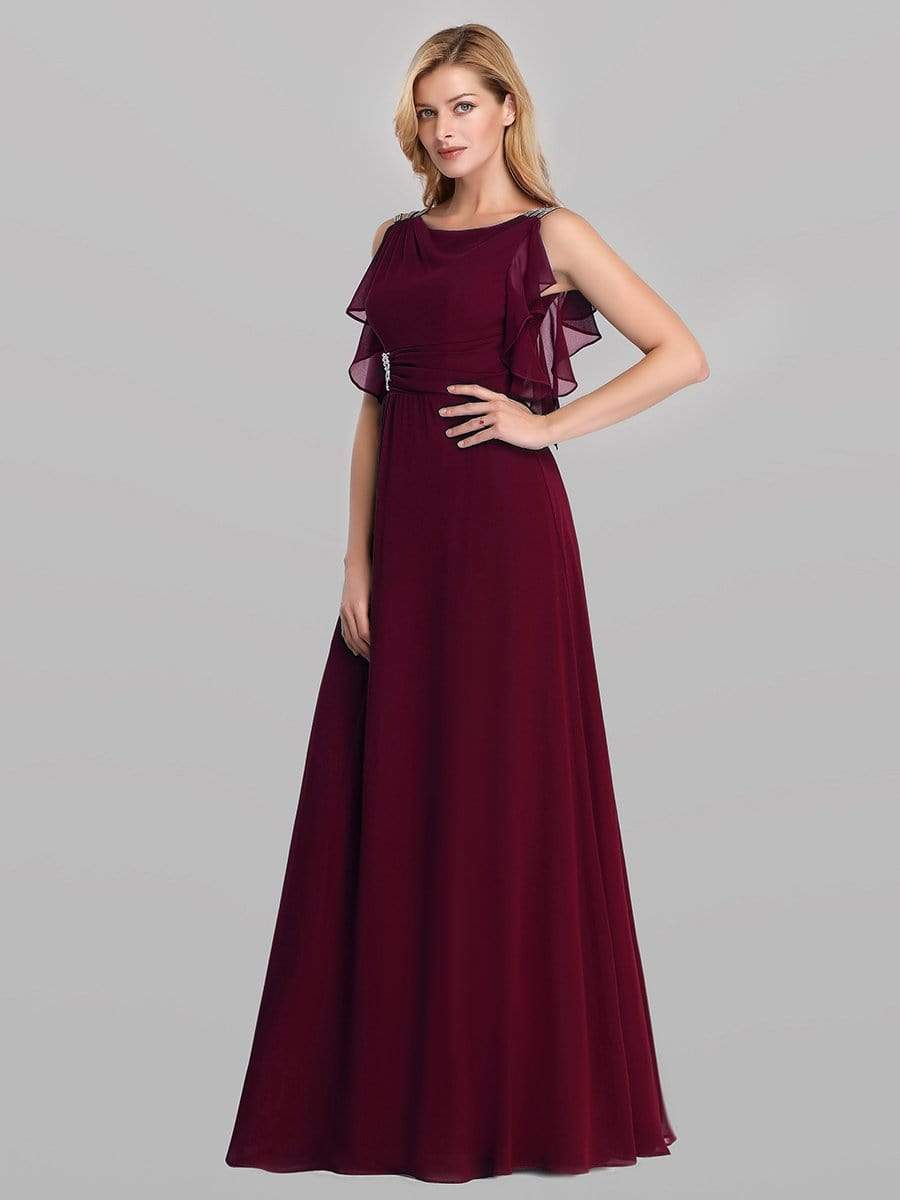 Color=Burgundy | Women'S A-Line Sleeveless Evening Party Bridesmaid Dress-Burgundy 3 Color=Burgundy | Women'S A-Line Sleeveless Evening Party Bridesmaid Dress-Burgundy 3