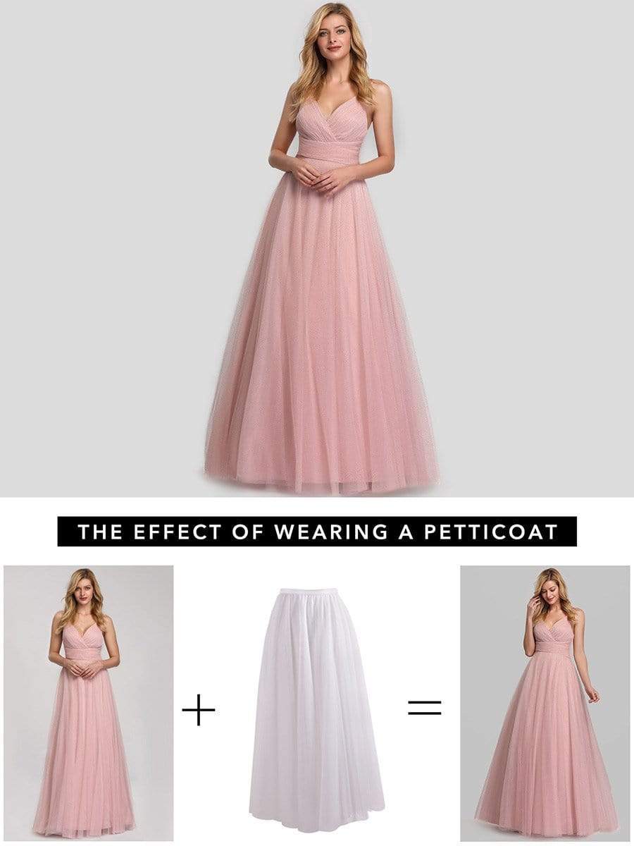 COLOR=Pink | Women'S A-Line V-Neck Sleeveless Floor Length Bridesmaid Dresses-Pink 5