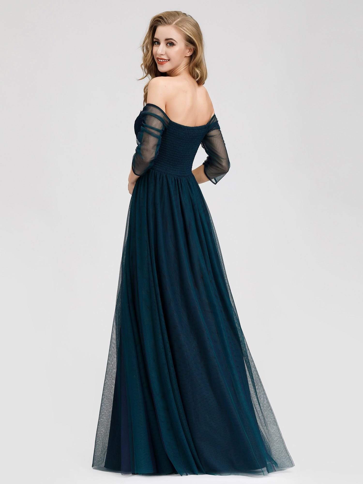 Color=Navy Blue | Sexy Off Shoulder Floor Length Evening Party Dress-Navy Blue 3 Color=Navy Blue | Sexy Off Shoulder Floor Length Evening Party Dress-Navy Blue 3