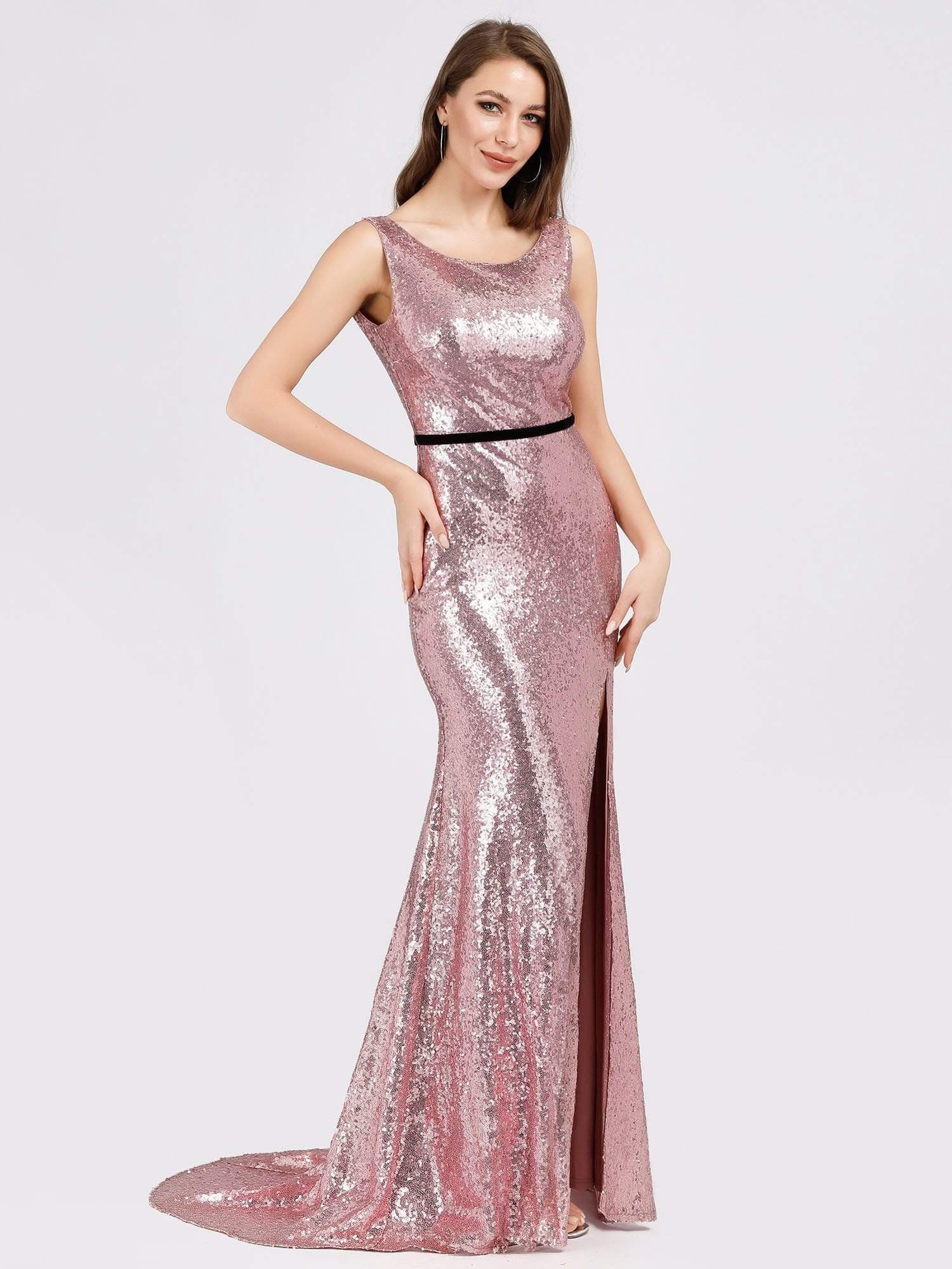 Color=Purple Orchid | Backless Sequin Fishtail Dresses With Side Split-Purple Orchid 4 Color=Purple Orchid | Backless Sequin Fishtail Dresses With Side Split-Purple Orchid 4