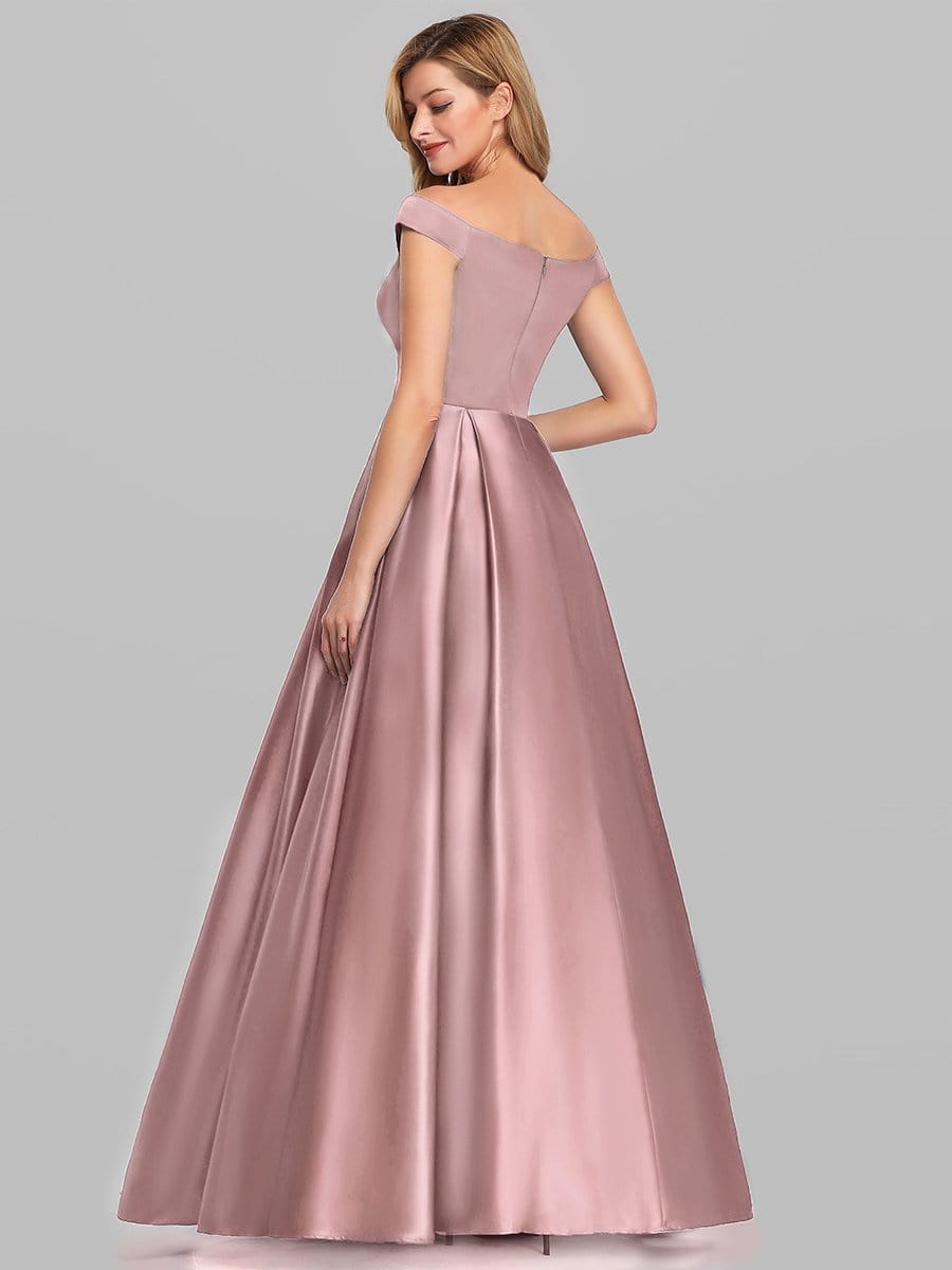 Color=Orchid | Women's A-Line V-Neck Off Shoulder Evening Dress-Orchid 5 Color=Orchid | Women's A-Line V-Neck Off Shoulder Evening Dress-Orchid 5