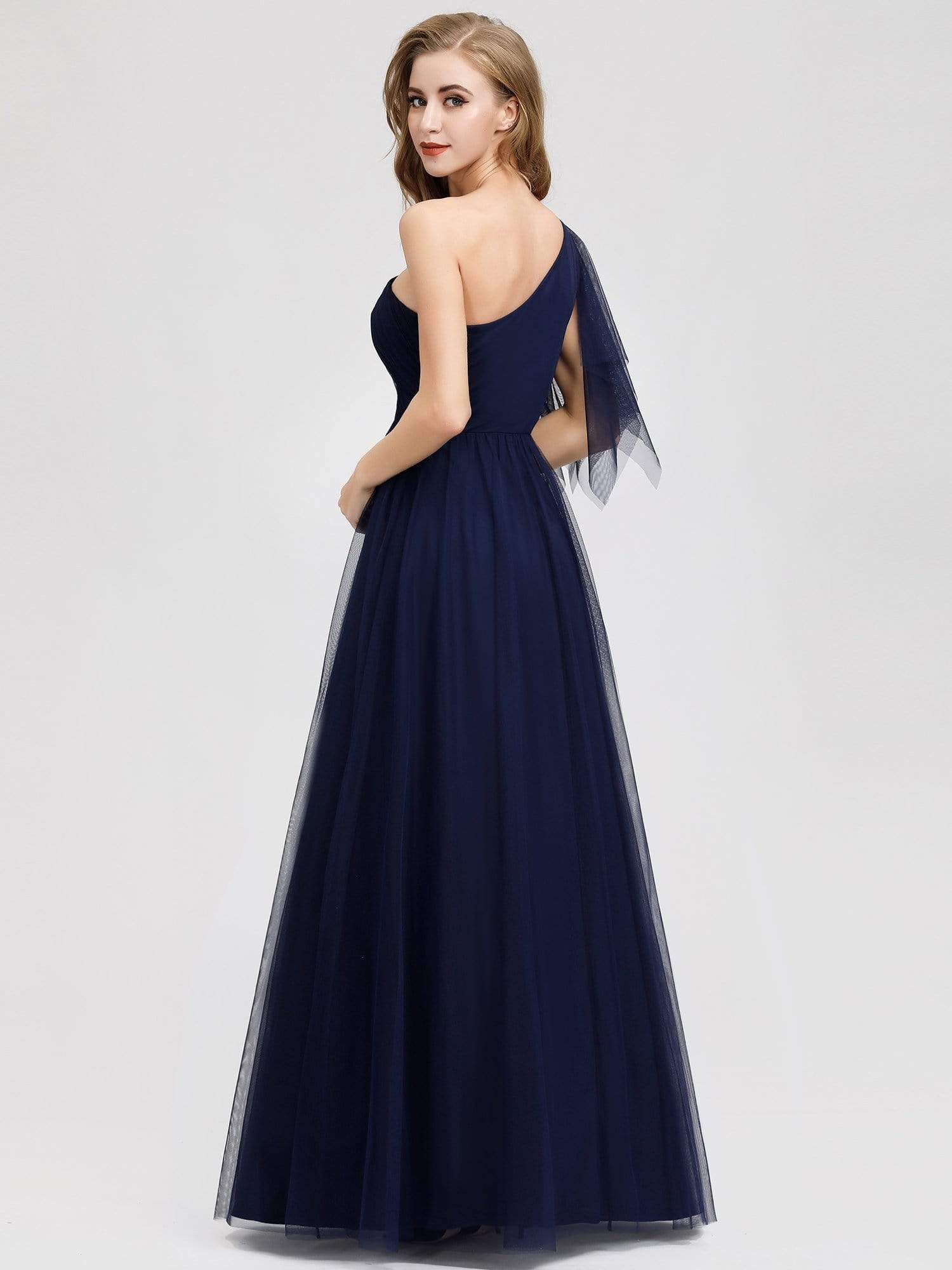 Color=Navy Blue | Women'S A-Line One Shoulder Evening Party Maxi Dress-Navy Blue 5 Color=Navy Blue | Women'S A-Line One Shoulder Evening Party Maxi Dress-Navy Blue 5