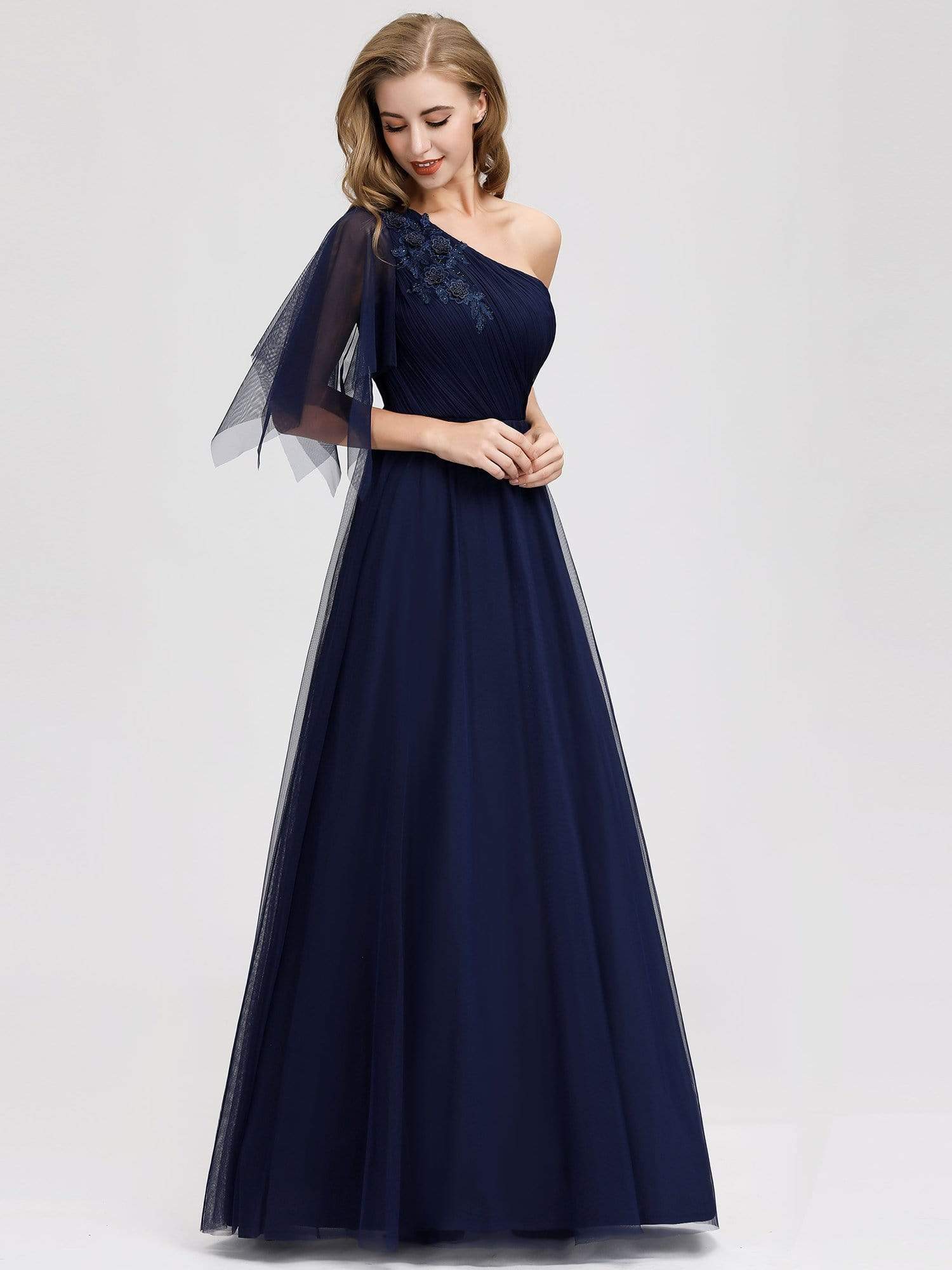 Color=Navy Blue | Women'S A-Line One Shoulder Evening Party Maxi Dress-Navy Blue 1 Color=Navy Blue | Women'S A-Line One Shoulder Evening Party Maxi Dress-Navy Blue 1