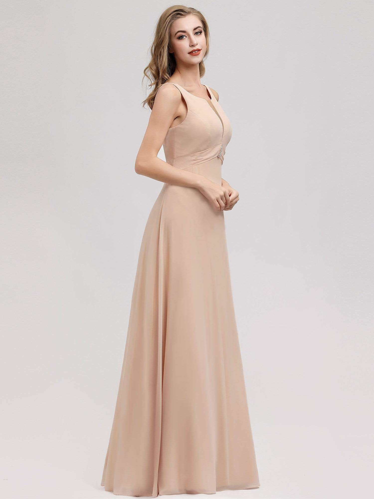 Color=Blush | Women'S A-Line Sleeveless Evening Gowns Wedding Party Bridesmaid Dress-Blush 4 Color=Blush | Women'S A-Line Sleeveless Evening Gowns Wedding Party Bridesmaid Dress-Blush 4