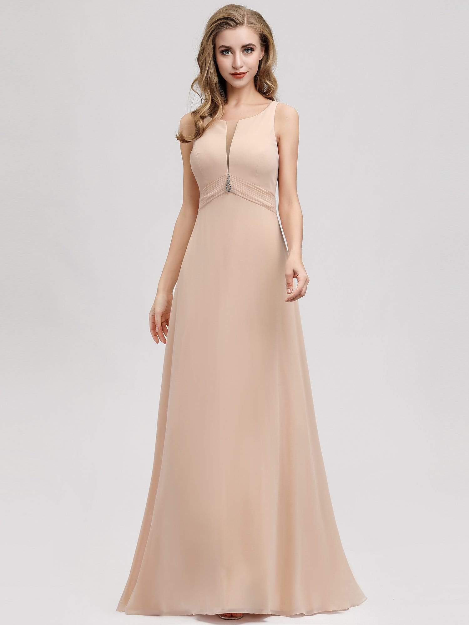 Color=Blush | Women'S A-Line Sleeveless Evening Gowns Wedding Party Bridesmaid Dress-Blush 1 Color=Blush | Women'S A-Line Sleeveless Evening Gowns Wedding Party Bridesmaid Dress-Blush 1