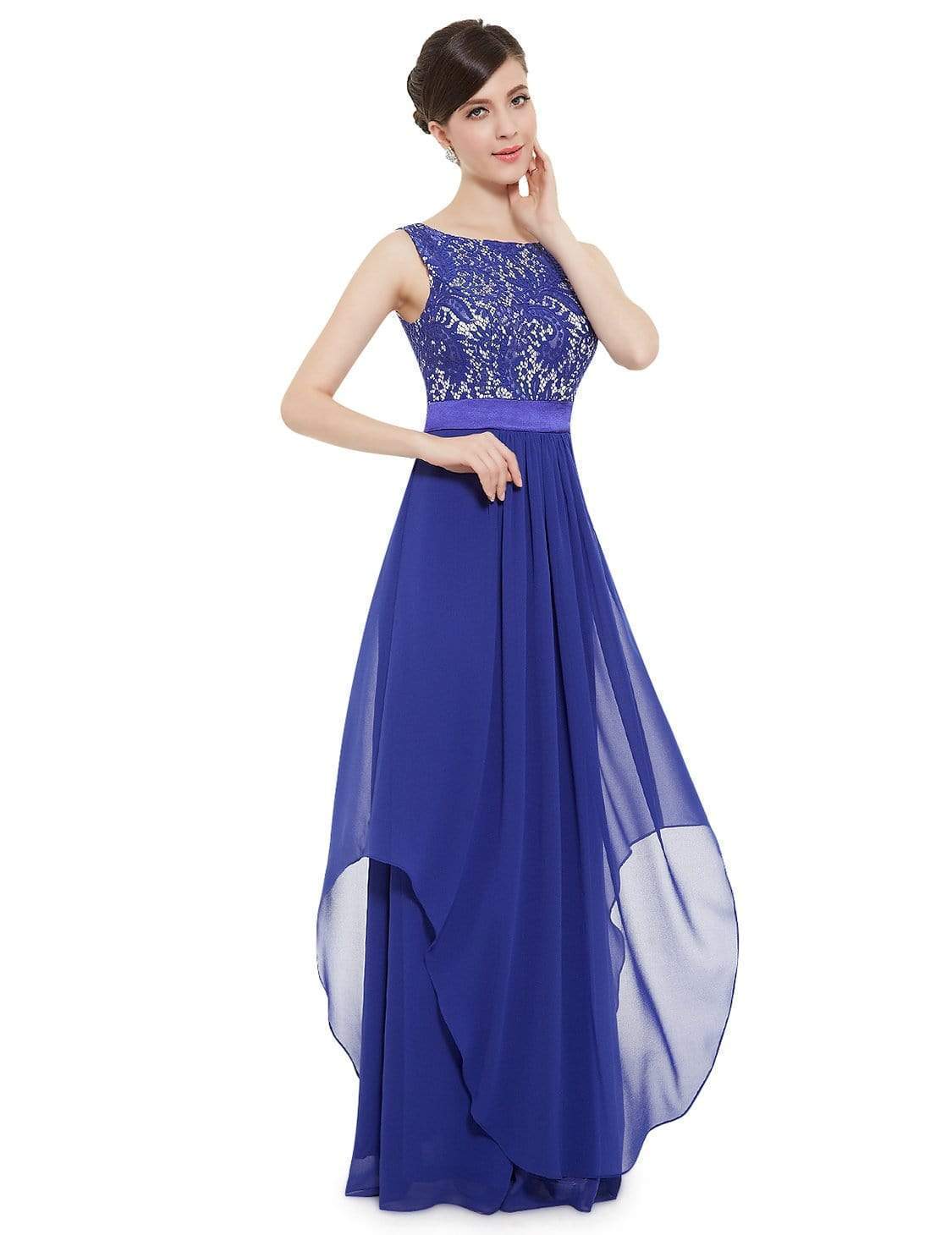 Color=Sapphire Blue | Sleeveless Long Evening Dress With Lace Bodice-Sapphire Blue 4 Color=Sapphire Blue | Sleeveless Long Evening Dress With Lace Bodice-Sapphire Blue 4