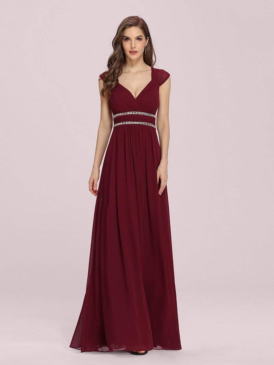 Color=Burgundy | Sleeveless Grecian Style Evening Dress-Burgundy 3 Color=Burgundy | Sleeveless Grecian Style Evening Dress-Burgundy 3