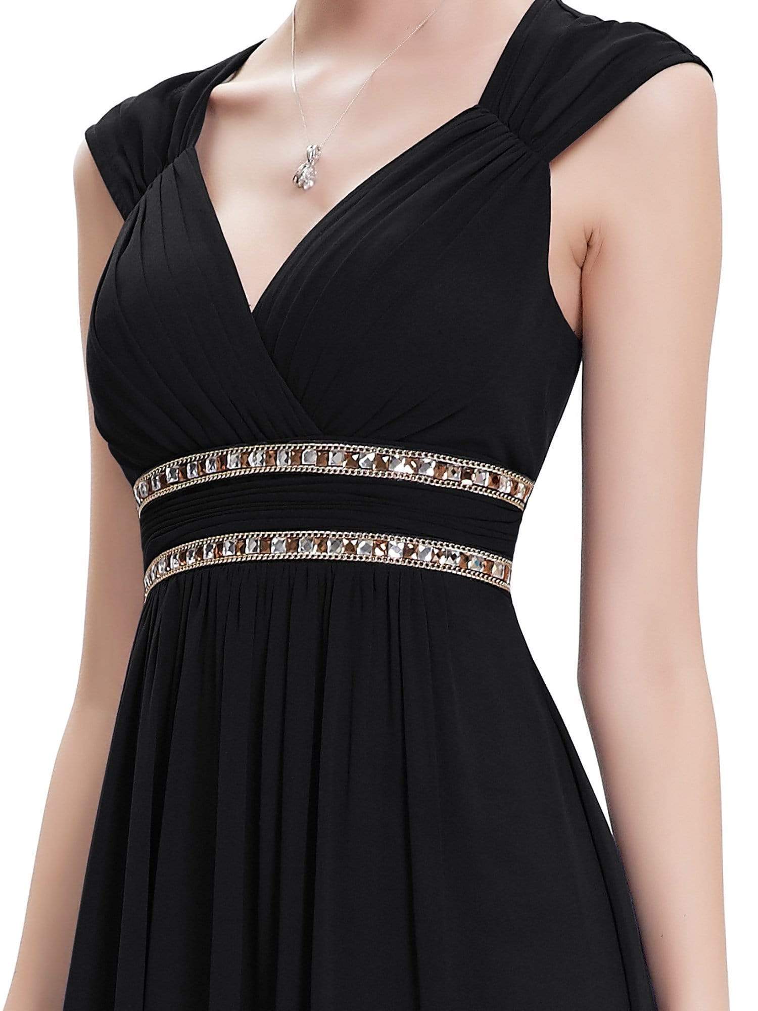 COLOR=Black | Sleeveless Grecian Style Evening Dress-Black 4 COLOR=Black | Sleeveless Grecian Style Evening Dress-Black 4