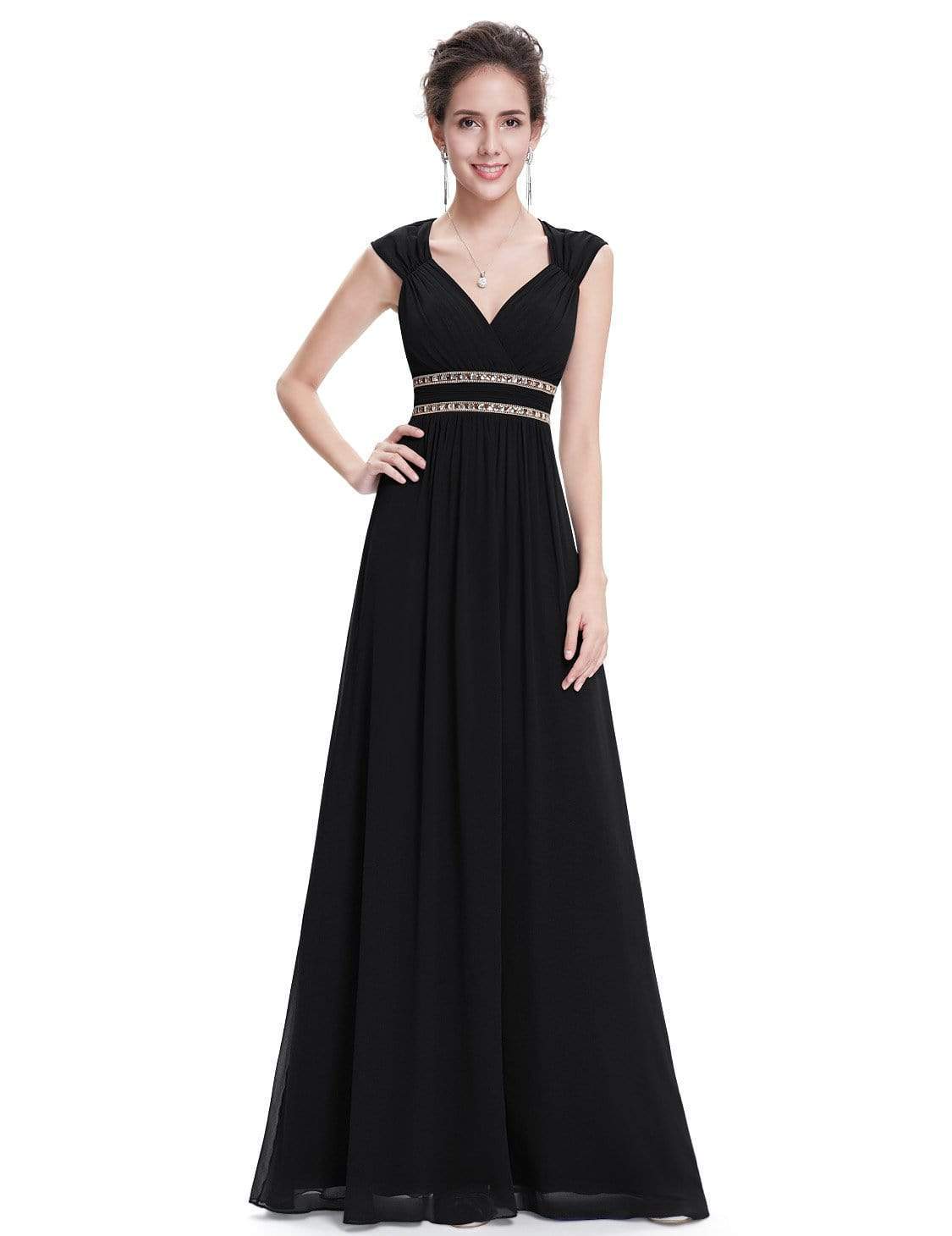 COLOR=Black | Sleeveless Grecian Style Evening Dress-Black 1 COLOR=Black | Sleeveless Grecian Style Evening Dress-Black 1
