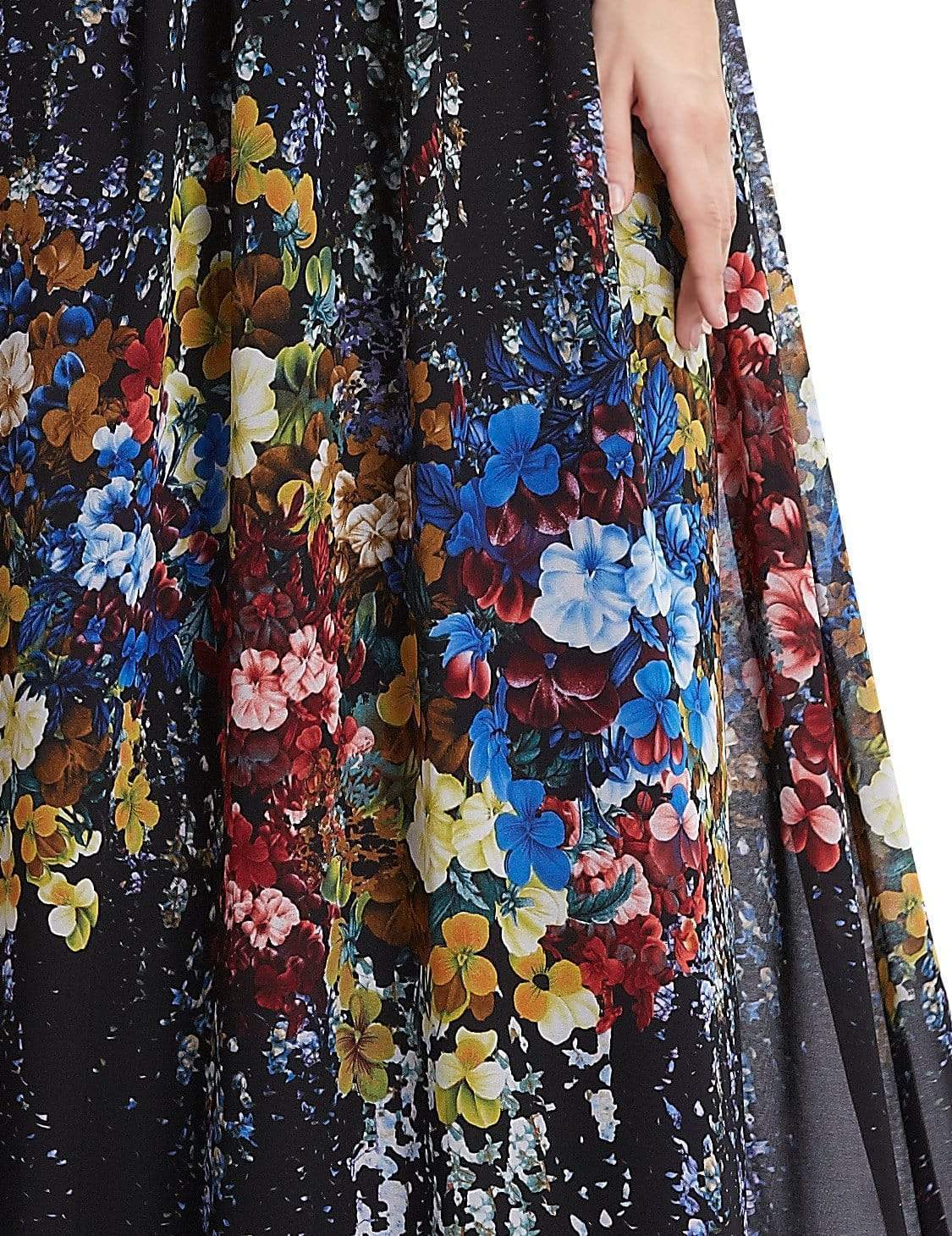 Color=Black | Sleeveless Long Floral Maxi Dress-Black 7 Color=Black | Sleeveless Long Floral Maxi Dress-Black 7