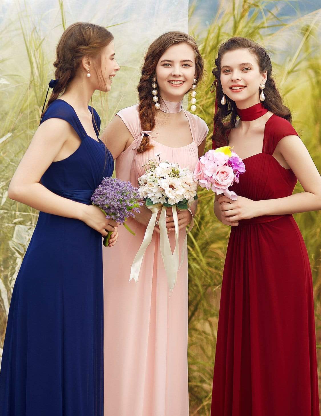 Color=Burgundy | Sleeveless Floor Length Evening Dress With Empire Waist-Burgundy 5 Color=Burgundy | Sleeveless Floor Length Evening Dress With Empire Waist-Burgundy 5