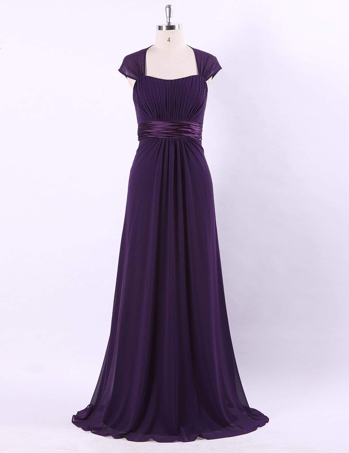 Color=Dark Purple | Sleeveless Floor Length Evening Dress With Empire Waist-Dark Purple 7 Color=Dark Purple | Sleeveless Floor Length Evening Dress With Empire Waist-Dark Purple 7