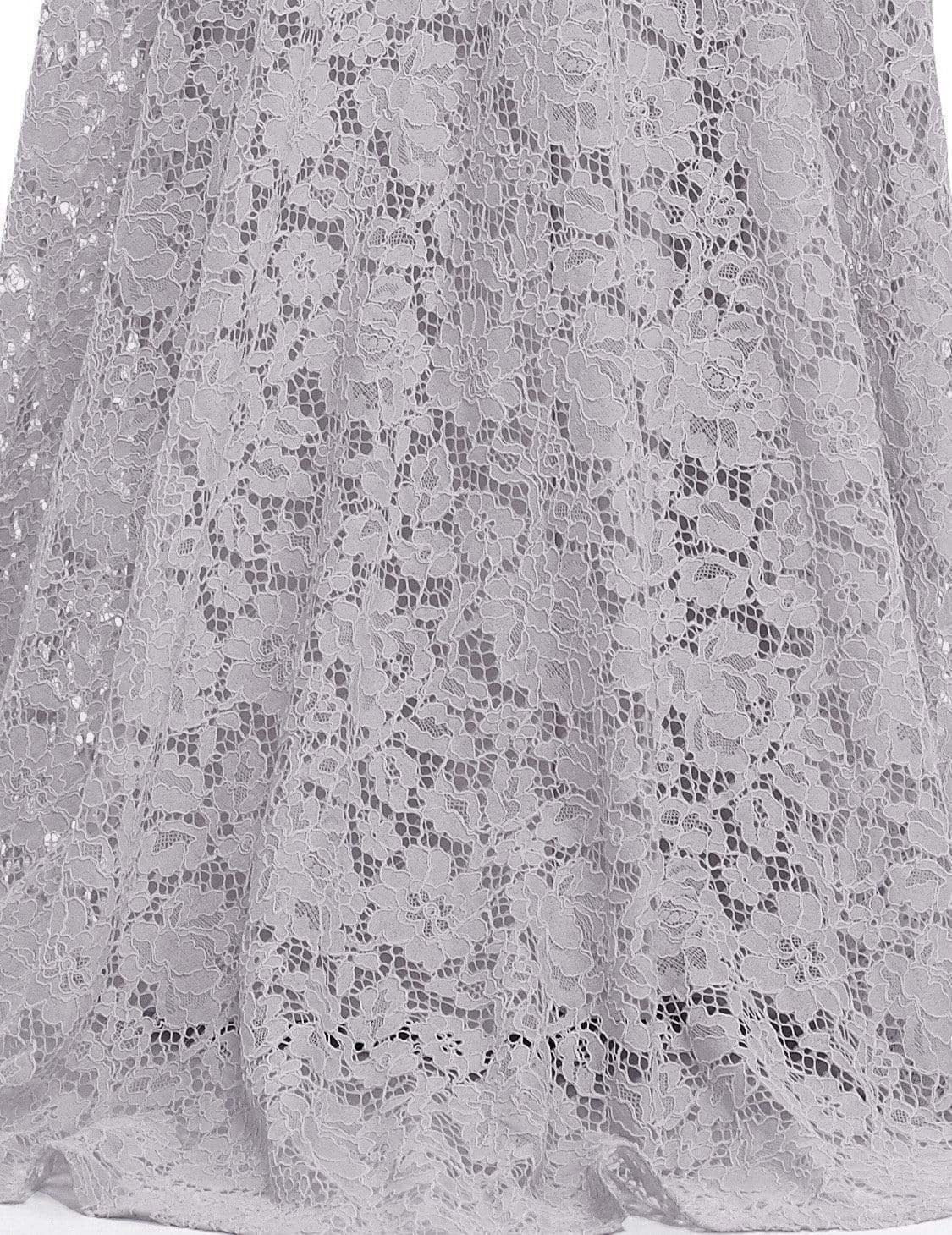 Color=Grey | Sexy Fitted Lace Mermaid Style Evening Gown-Grey 6 Color=Grey | Sexy Fitted Lace Mermaid Style Evening Gown-Grey 6