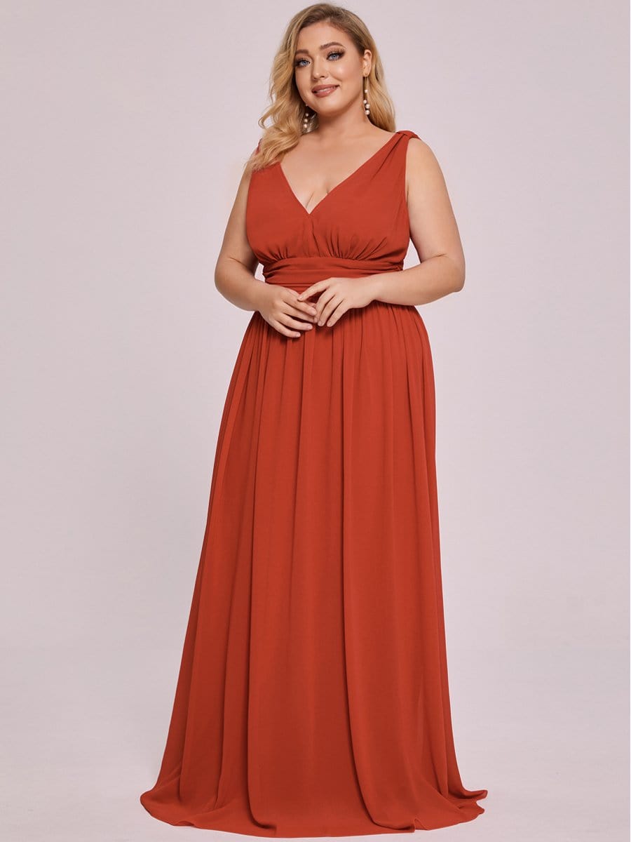 COLOR=Burnt Orange | Sleeveless V-Neck Semi-Formal Chiffon Maxi Dress-Burnt Orange 5 COLOR=Burnt Orange | Sleeveless V-Neck Semi-Formal Chiffon Maxi Dress-Burnt Orange 5