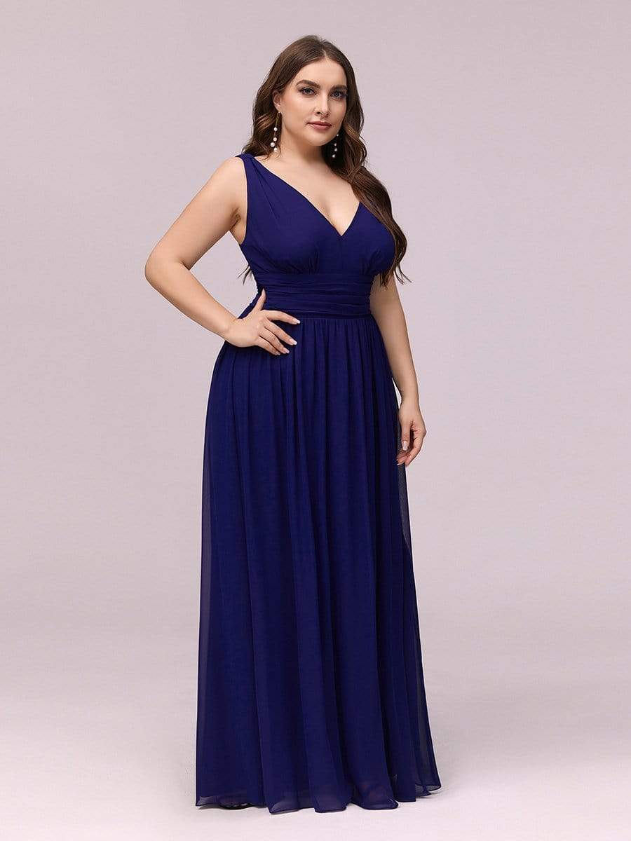 COLOR=Royal Blue | Sleeveless V-Neck Semi-Formal Chiffon Maxi Dress-Royal Blue 3 COLOR=Royal Blue | Sleeveless V-Neck Semi-Formal Chiffon Maxi Dress-Royal Blue 3