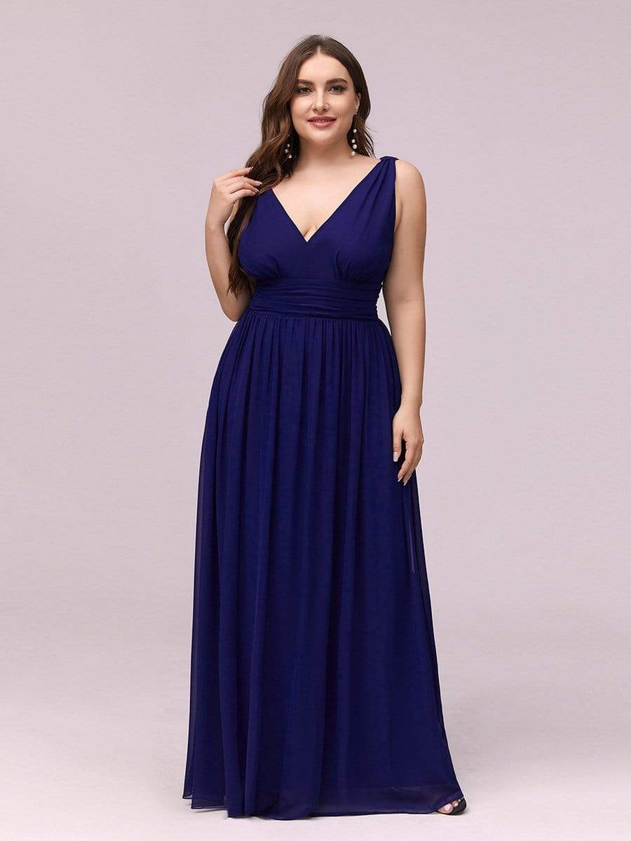 COLOR=Royal Blue | Sleeveless V-Neck Semi-Formal Chiffon Maxi Dress-Royal Blue 4 COLOR=Royal Blue | Sleeveless V-Neck Semi-Formal Chiffon Maxi Dress-Royal Blue 4