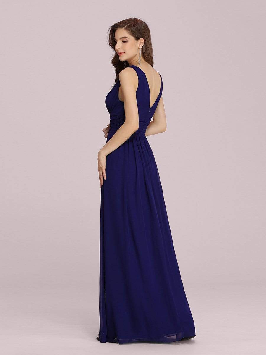 COLOR=Royal Blue | Sleeveless V-Neck Semi-Formal Chiffon Maxi Dress-Royal Blue 2 COLOR=Royal Blue | Sleeveless V-Neck Semi-Formal Chiffon Maxi Dress-Royal Blue 2