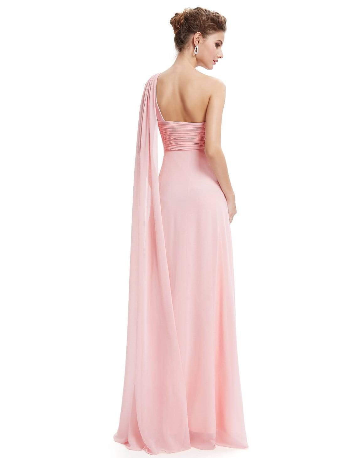 Color=Pink | One Shoulder Evening Dress-Pink 6 Color=Pink | One Shoulder Evening Dress-Pink 6