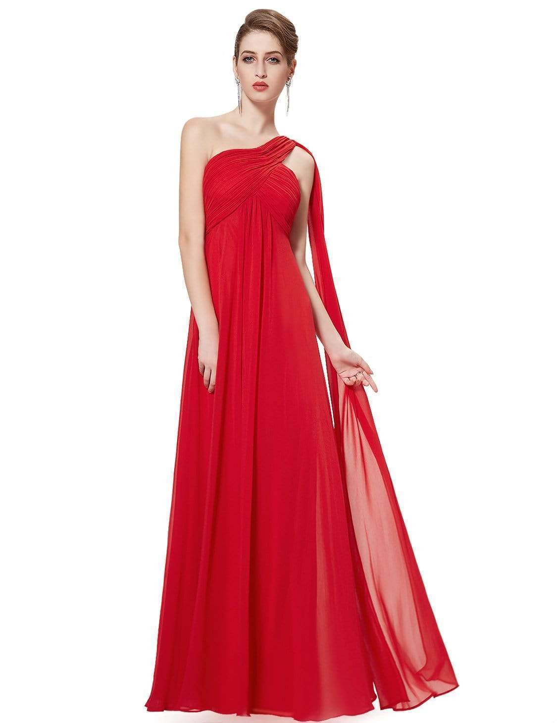 Color=Red | One Shoulder Evening Dress-Red 1 Color=Red | One Shoulder Evening Dress-Red 1