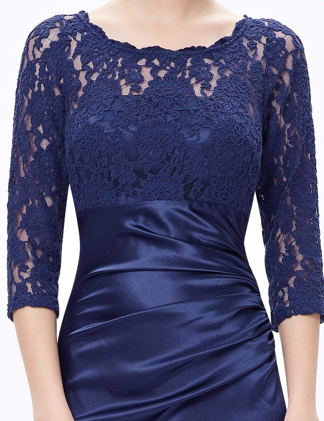 Color=Navy Blue | Lace Long Sleeve Formal Evening Dress-Navy Blue 6 Color=Navy Blue | Lace Long Sleeve Formal Evening Dress-Navy Blue 6