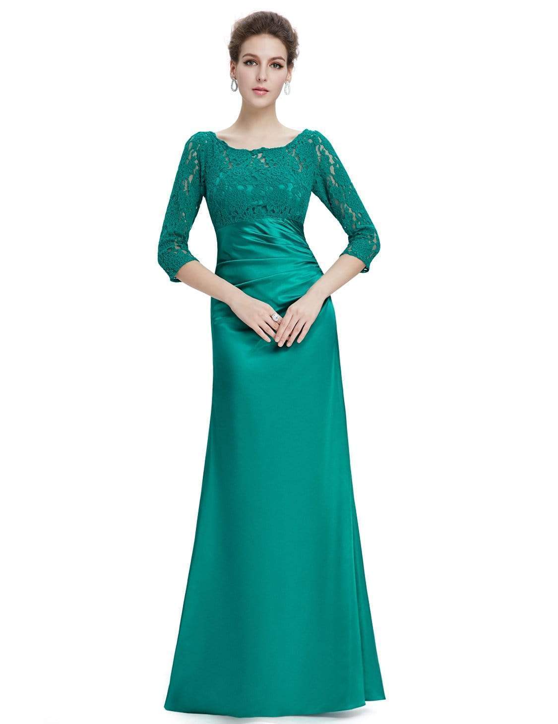 Color=Turquoise | Lace Long Sleeve Formal Evening Dress-Turquoise 5 Color=Turquoise | Lace Long Sleeve Formal Evening Dress-Turquoise 5
