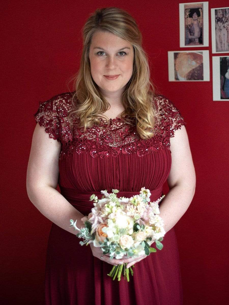 COLOR=Burgundy | Maxi Long Lace Cap Sleeve Elegant Plus Size Evening Gowns-Burgundy 6 COLOR=Burgundy | Maxi Long Lace Cap Sleeve Elegant Plus Size Evening Gowns-Burgundy 6