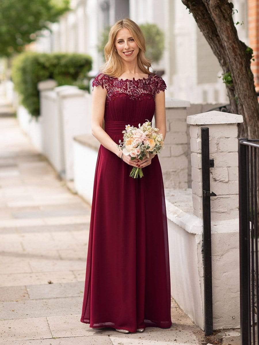 COLOR=Burgundy | Maxi Long Lace Cap Sleeve Elegant Evening Gowns-Burgundy 8 COLOR=Burgundy | Maxi Long Lace Cap Sleeve Elegant Evening Gowns-Burgundy 8