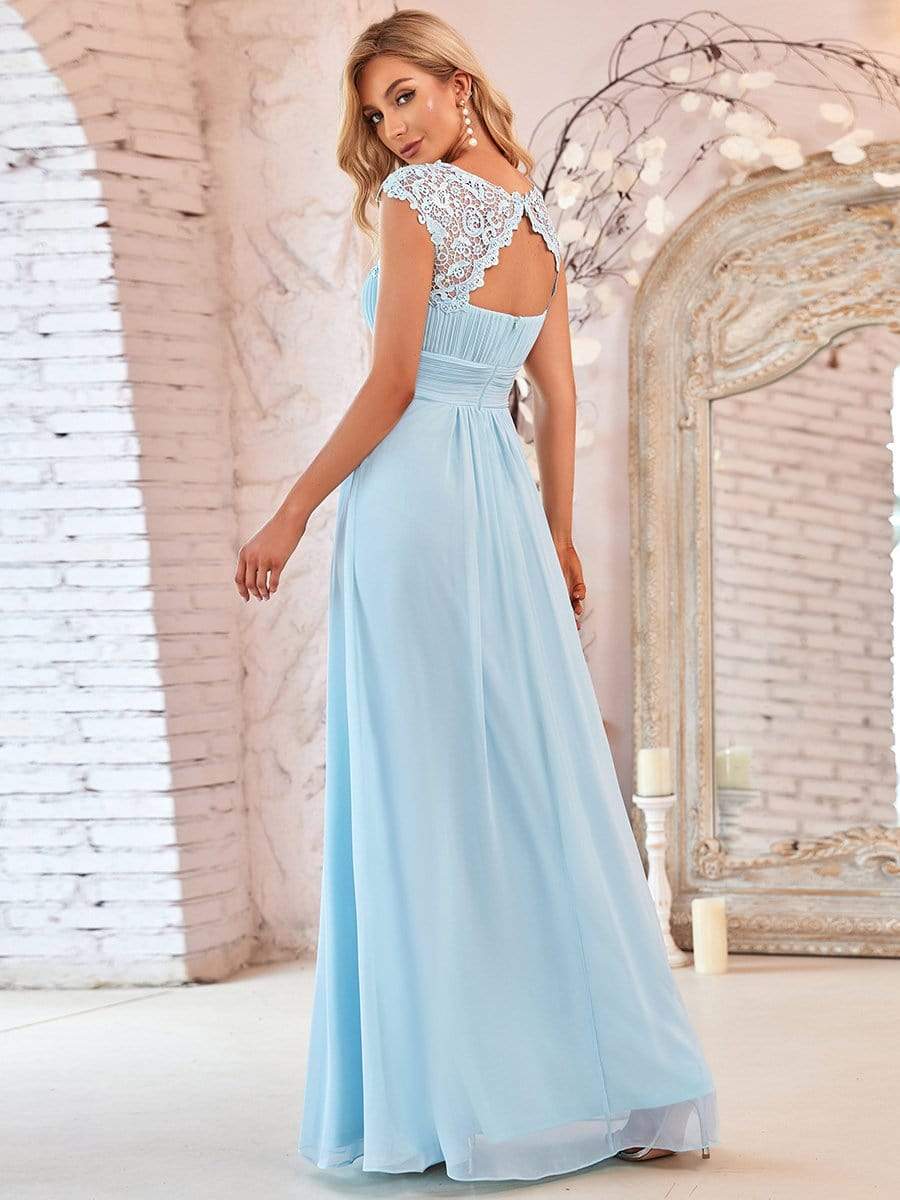 COLOR=Sky Blue | Maxi Long Lace Cap Sleeve Elegant Evening Gowns-Sky Blue 2 COLOR=Sky Blue | Maxi Long Lace Cap Sleeve Elegant Evening Gowns-Sky Blue 2