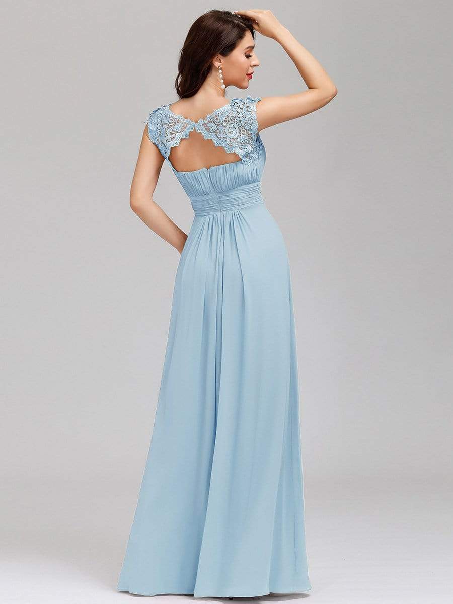 COLOR=Sky Blue | Maxi Long Lace Cap Sleeve Elegant Evening Gowns-Sky Blue 4 COLOR=Sky Blue | Maxi Long Lace Cap Sleeve Elegant Evening Gowns-Sky Blue 4