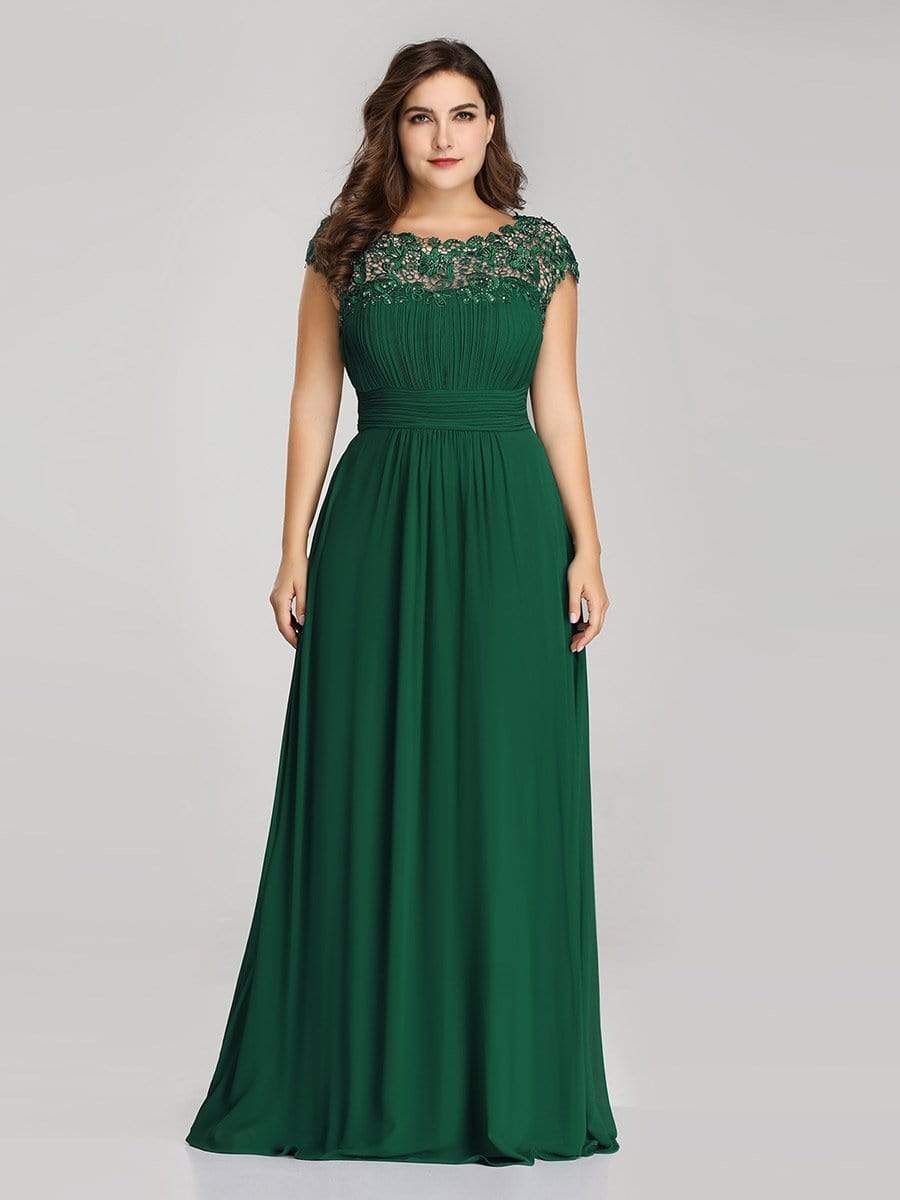 COLOR=Dark Green | Maxi Long Lace Cap Sleeve Elegant Plus Size Evening Gowns-Dark Green 1 COLOR=Dark Green | Maxi Long Lace Cap Sleeve Elegant Plus Size Evening Gowns-Dark Green 1