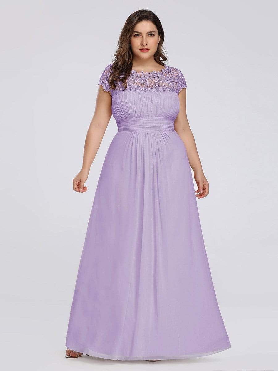 COLOR=Lavender | Maxi Long Lace Cap Sleeve Elegant Evening Gowns-Lavender 4 COLOR=Lavender | Maxi Long Lace Cap Sleeve Elegant Evening Gowns-Lavender 4