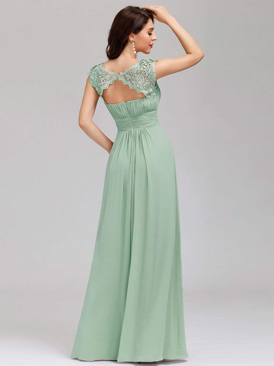 COLOR=Mint Green | Maxi Long Lace Cap Sleeve Elegant Evening Gowns-Mint Green 4 COLOR=Mint Green | Maxi Long Lace Cap Sleeve Elegant Evening Gowns-Mint Green 4
