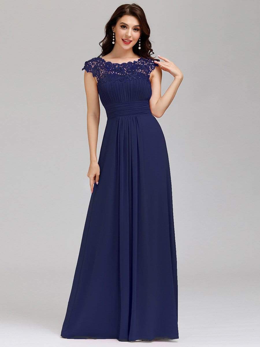 COLOR=Navy Blue | Maxi Long Lace Cap Sleeve Elegant Evening Gowns-Navy Blue 3 COLOR=Navy Blue | Maxi Long Lace Cap Sleeve Elegant Evening Gowns-Navy Blue 3