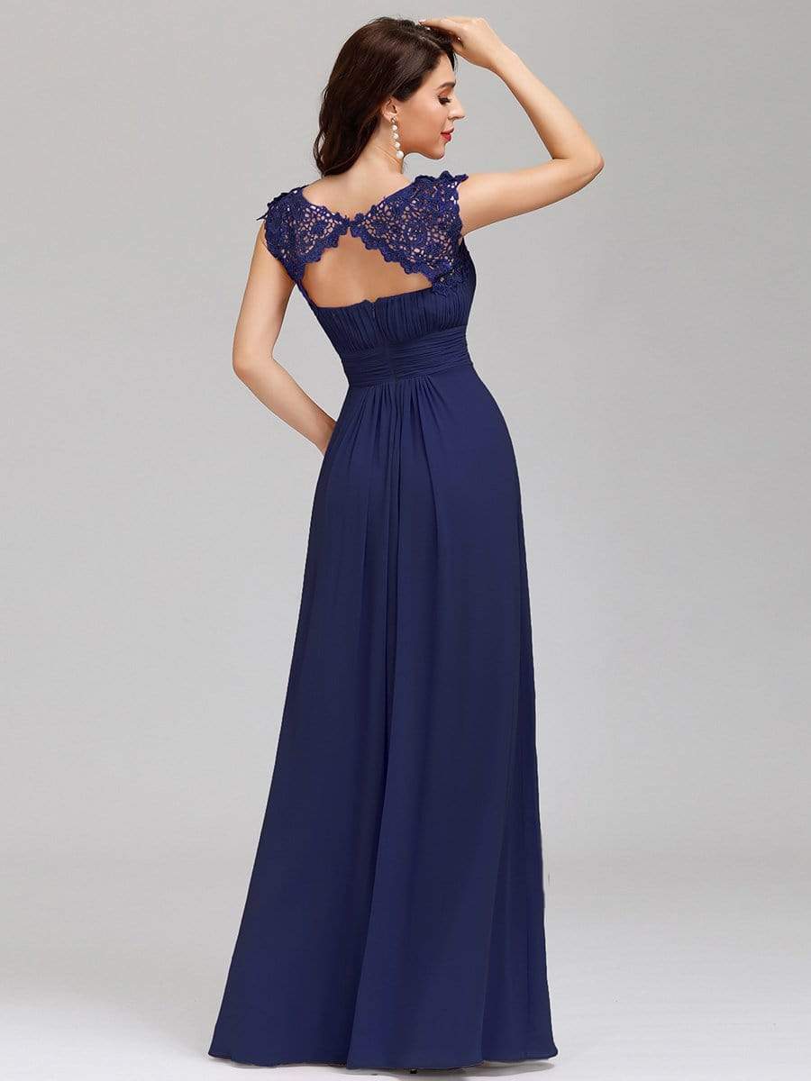 COLOR=Navy Blue | Maxi Long Lace Cap Sleeve Elegant Evening Gowns-Navy Blue 4 COLOR=Navy Blue | Maxi Long Lace Cap Sleeve Elegant Evening Gowns-Navy Blue 4