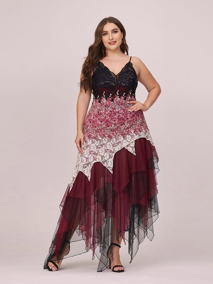 Color=Burgundy | Women'S Sexy V Neck Floor Length Cocktail Prom Dress-Burgundy 4 Color=Burgundy | Women'S Sexy V Neck Floor Length Cocktail Prom Dress-Burgundy 4